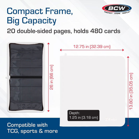 BCW Z-Folio 12-Pocket LX Album - White - Sports Trading Cards UK