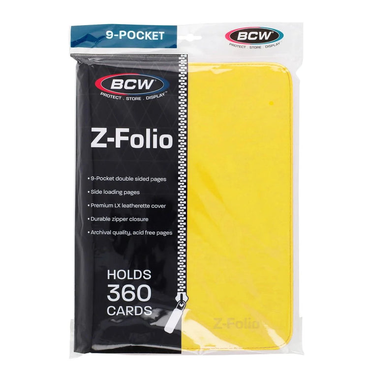 BCW Z-Folio 9-Pocket Album - Yellow - Sports Trading Cards UK