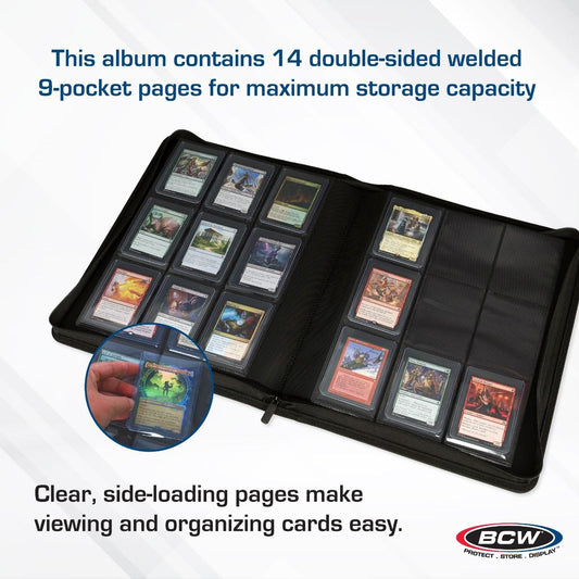 BCW Z-Folio 9-Pocket LX Album - Toploaders - Black - Sports Trading Cards UK