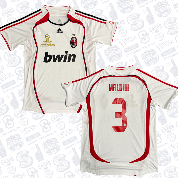 Paolo Maldini #3 AC Milan 06/07 Away UCL Signed Jersey