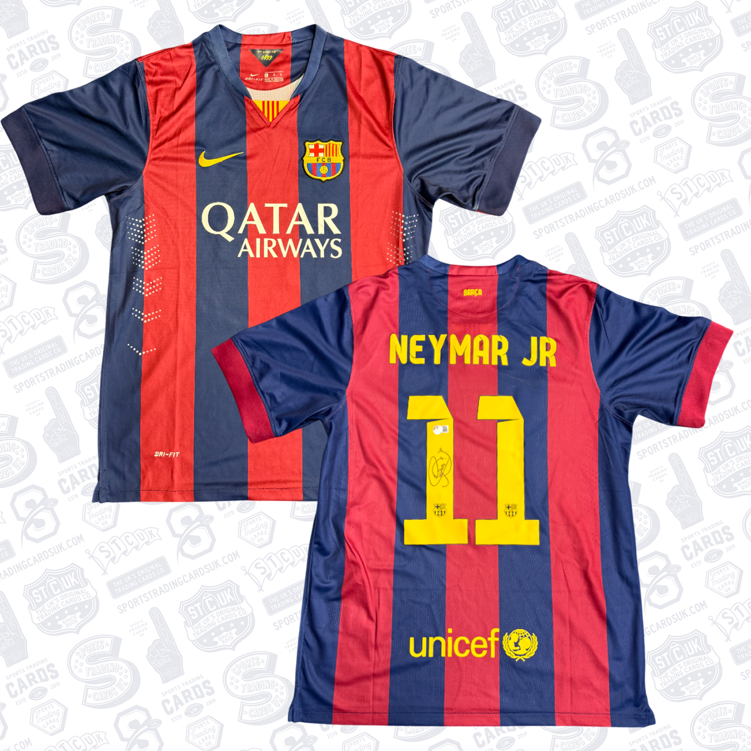 NEYMAR JR SIGNED FC BARCELONA HOME SOCCER JERSEY