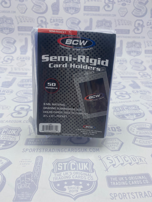 BCW Semi-Rigid Card Holder #1 (50 pack) - Sports Trading Cards UK