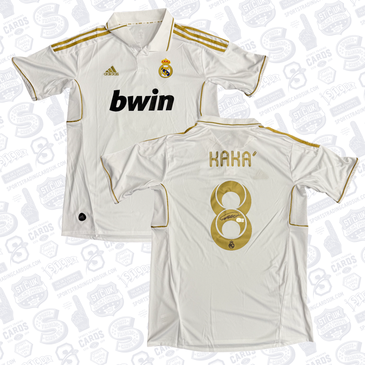 KAKA SIGNED ADIDAS REAL MADRID WHITE HOME JERSEY #8