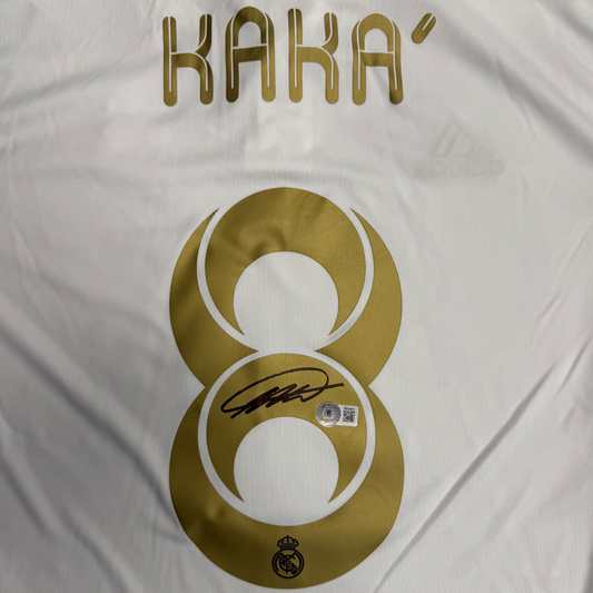 KAKA SIGNED ADIDAS REAL MADRID WHITE HOME JERSEY #8