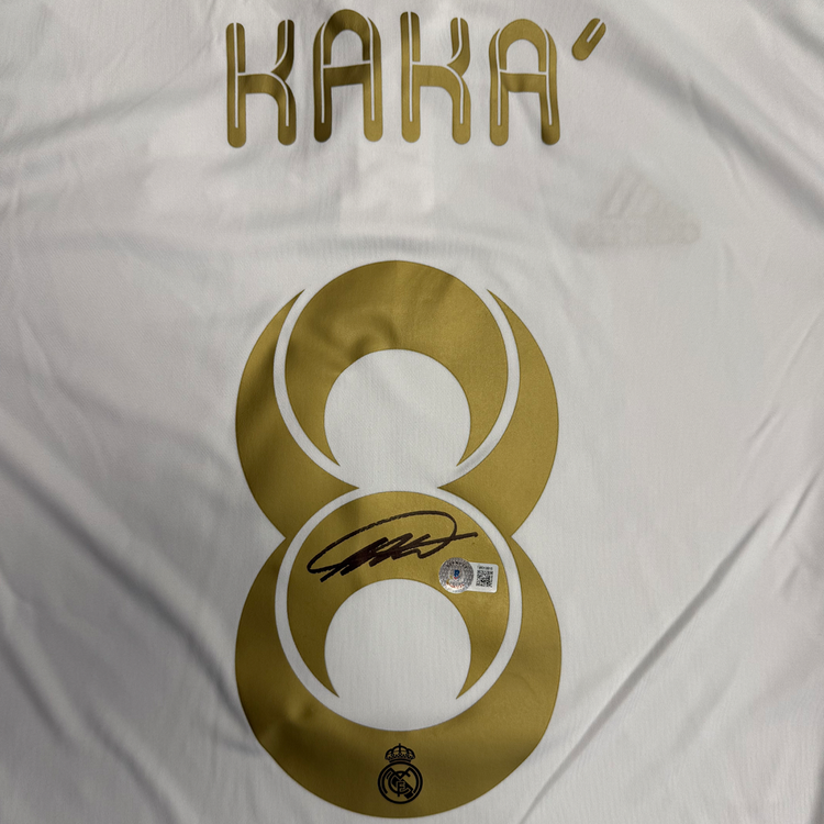 KAKA SIGNED ADIDAS REAL MADRID WHITE HOME JERSEY #8