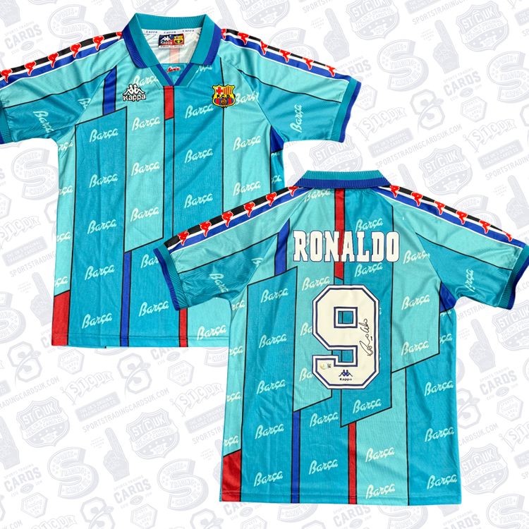 Ronaldo Nazario #9 Barcelona 96/97 Away Signed Jersey