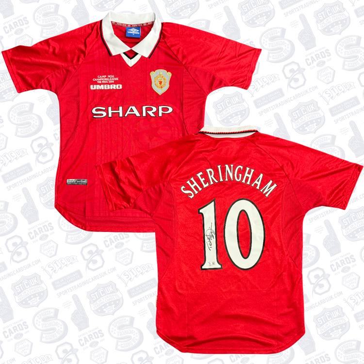 Teddy Sheringham #10 Manchester United 98/99 Home UCL Signed Jersey
