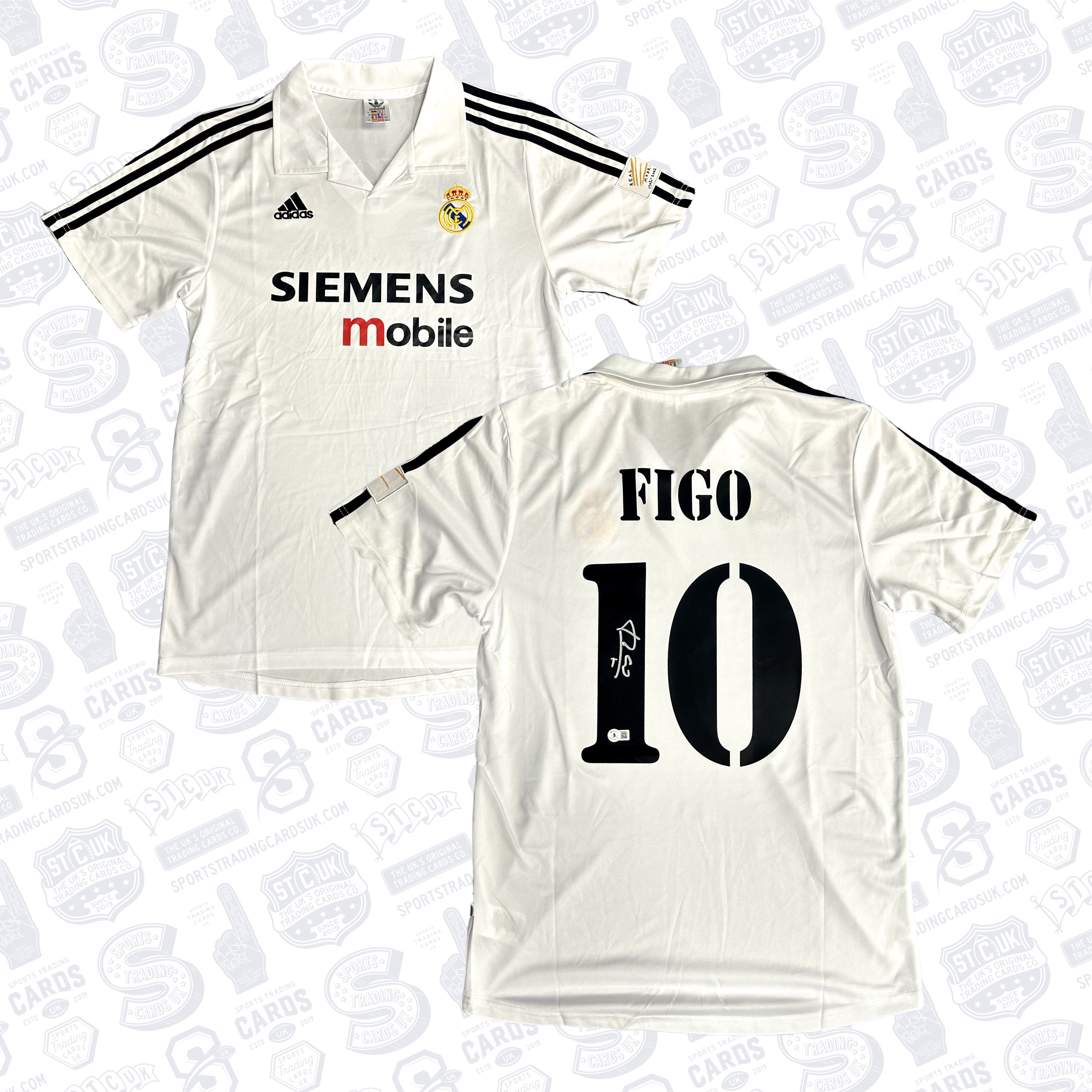 Luis Figo Signed Real Madrid Home Jersey #10 - Beckett COA
