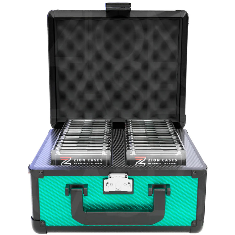 Zion Cases Slab Case 2 Row - Carbon Fiber Teal