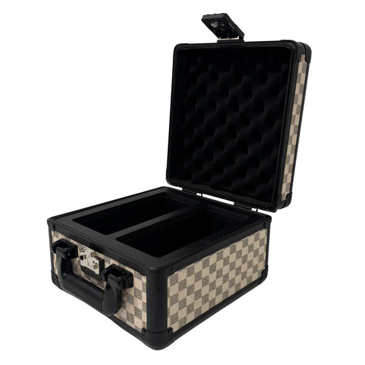 Zion Cases Slab Case 2 Row - Beige Checkerboard Leather