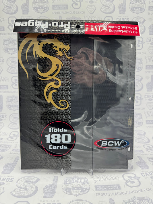 BCW Side Loading 18-Pocket Pro Pages - Black