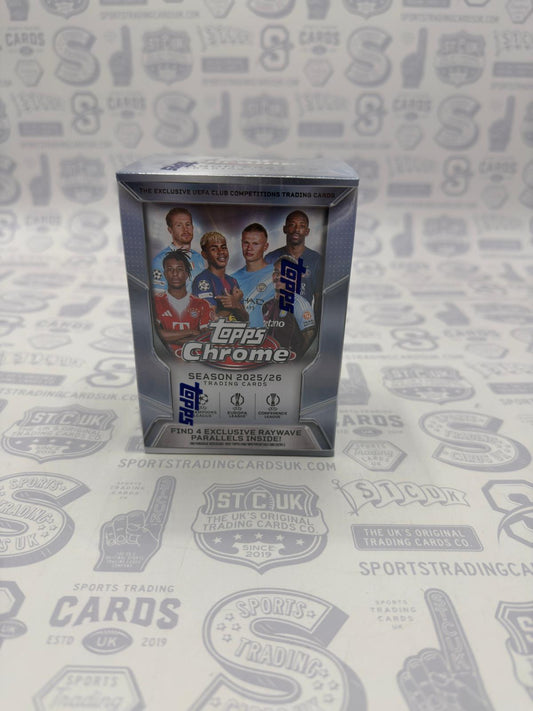 2025-26 Topps Chrome UEFA Club Competitions Soccer Blaster Box - Sports Trading Cards UK
