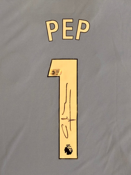 Pep Guardiola Signed Manchester City Jersey