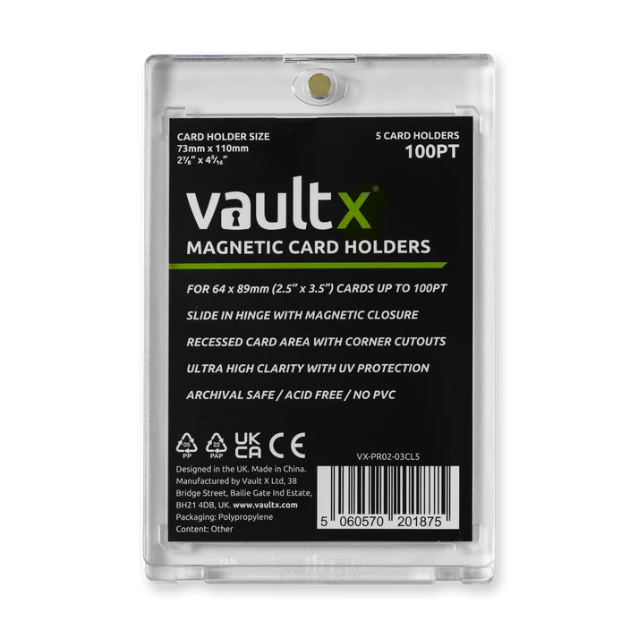 VaultX Magnetic Card Holders 100pt - 5 pack