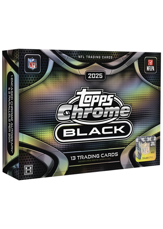 Pre Order - 2025 Topps Chrome Black Football Hobby Box