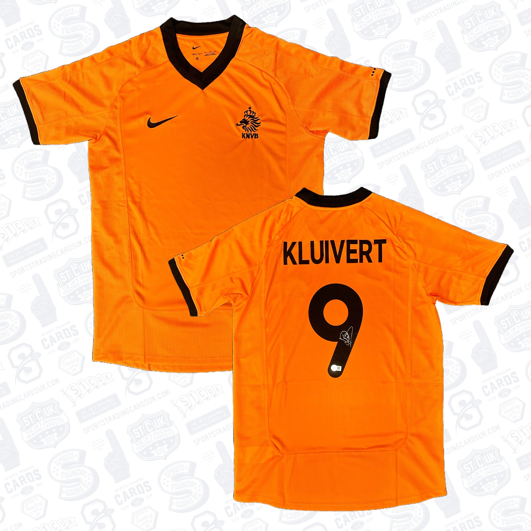 Patrick Kluivert Signed Netherlands National Team Soccer Jersey #9 - B