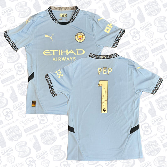 Pep Guardiola Signed Manchester City Jersey