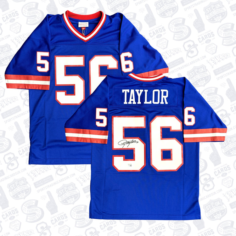 Lawrence Taylor New York Giants Autographed Mitchell & Ness Blue Replica Jersey