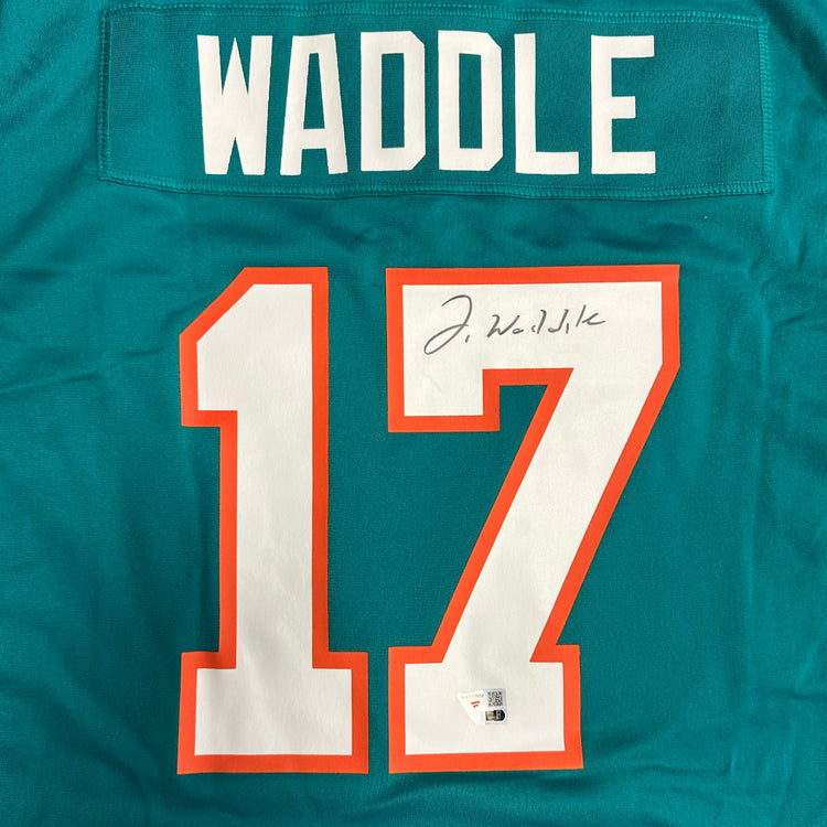 Jaylen Waddle Miami Dolphins Autographed Teal Throwback Nike Game Jersey