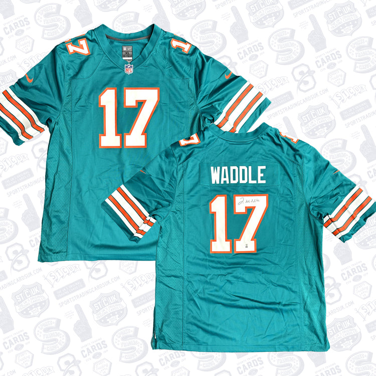 Jaylen Waddle Miami Dolphins Autographed Teal Throwback Nike Game Jersey
