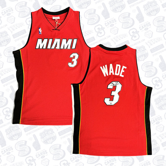 Dwyane Wade Miami Heat Autographed Red Mitchell & Ness 2005-2006 Swingman Jersey