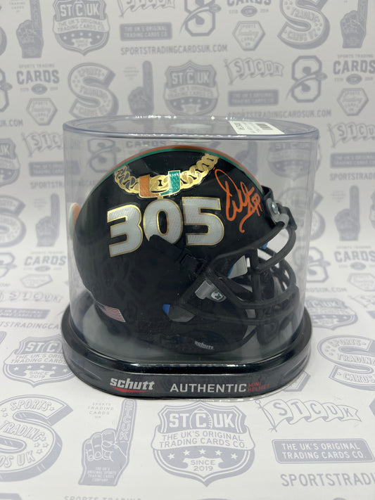 Warren Sapp Miami Hurricanes Autographed Schutt Tradition Mini Helmet - Fanatics Exclusive
