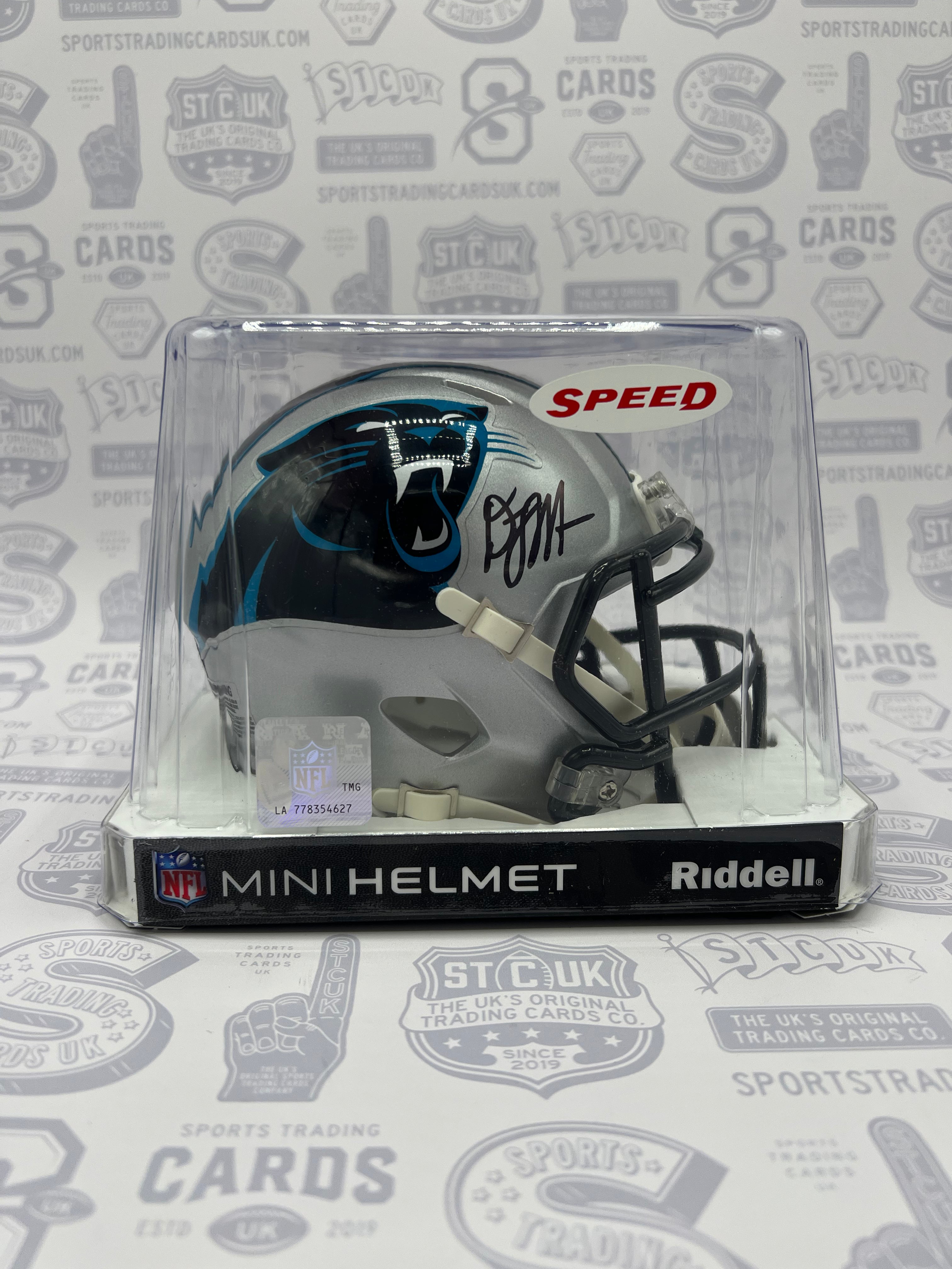 Riddell D.J. Moore Carolina Panthers Signed Mini Football Helmet