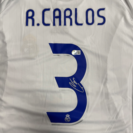 Roberto Carlos Signed Real Madrid Jersey #3 - Beckett COA