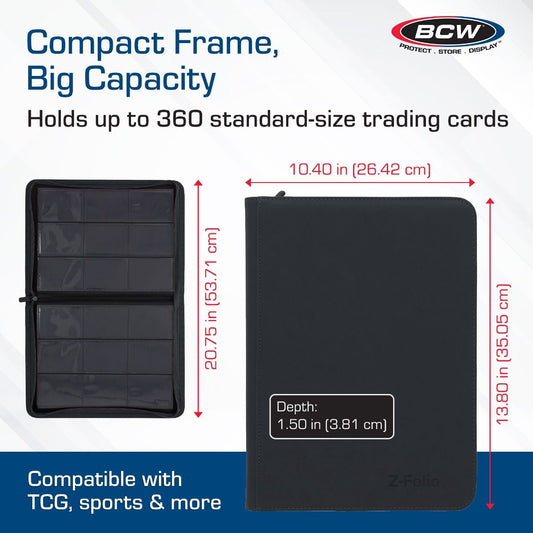 BCW Z-Folio 9-Pocket Album - Black - Sports Trading Cards UK
