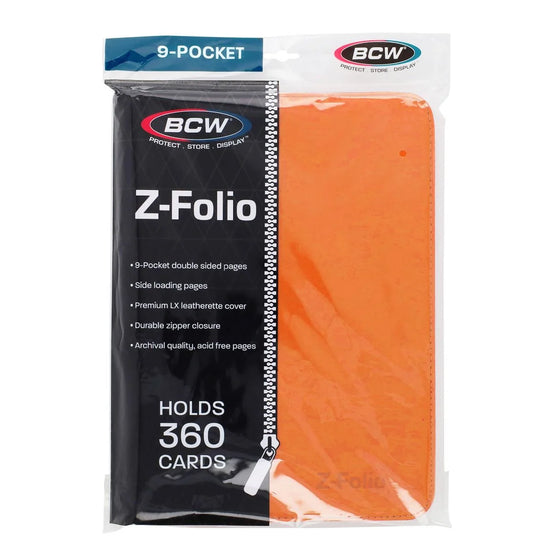 BCW Z-Folio 9-Pocket Album - Orange - Sports Trading Cards UK