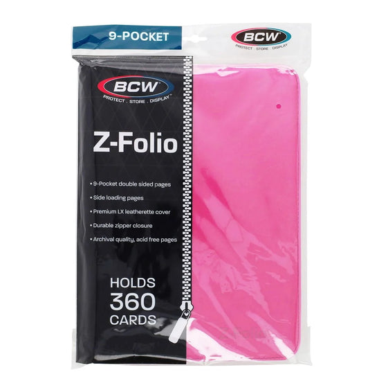 BCW Z-Folio 9-Pocket Album - Pink - Sports Trading Cards UK