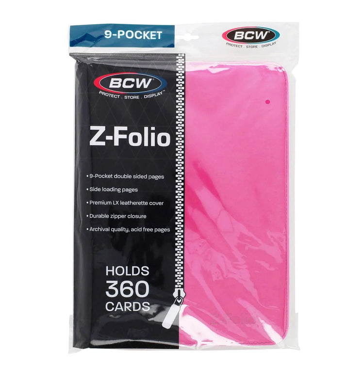 BCW Z-Folio 9-Pocket Album - Pink - Sports Trading Cards UK