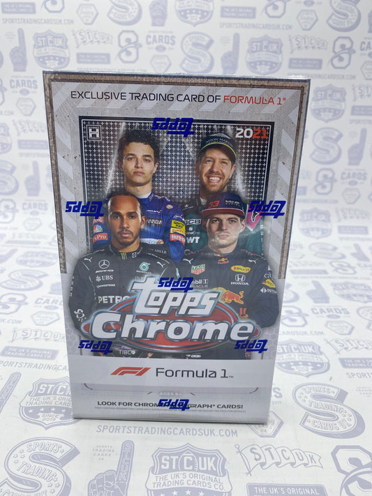 2021 Topps Chrome Formula 1 Racing Hobby Box - Sports Trading Cards UK