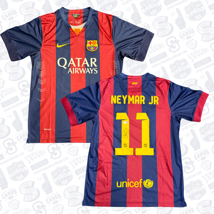 NEYMAR JR SIGNED FC BARCELONA HOME SOCCER JERSEY
