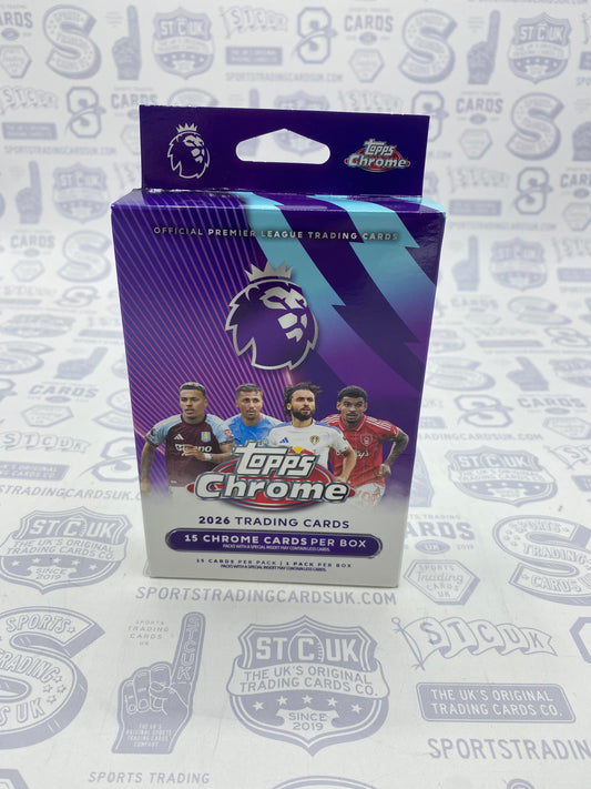 2025/26 Topps Chrome English Premier League Soccer Hanger Pack - Sports Trading Cards UK