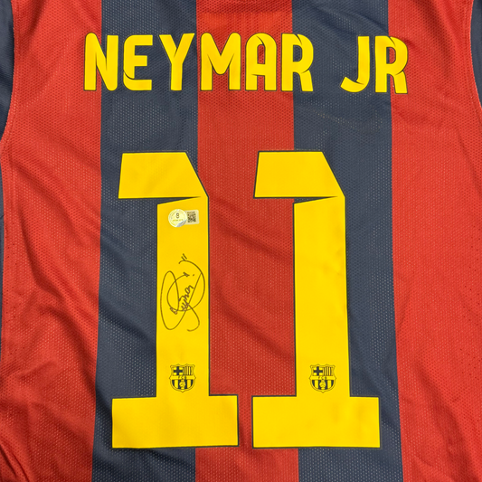 NEYMAR JR SIGNED FC BARCELONA HOME SOCCER JERSEY