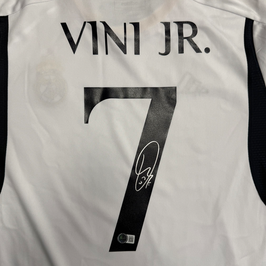 Vinicius Jr Signed Real Madrid Home Soccer Jersey #7 - Beckett COA