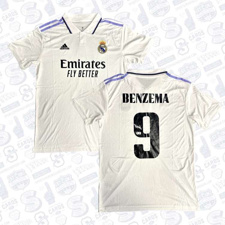 KARIM BENZEMA SIGNED 2023 REAL MADRID HOME SOCCER JERSEY #9