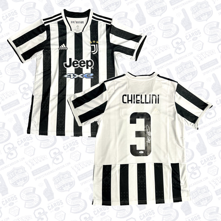 GIORGIO CHIELLINI SIGNED JUVENTUS HOME SOCCER JERSEY #3