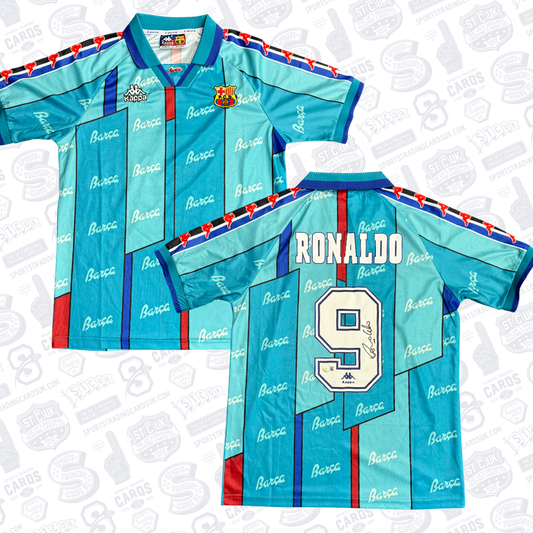 Ronaldo Nazario #9 Barcelona 96/97 Away Signed Jersey