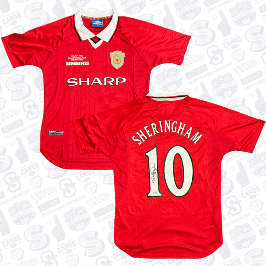 Teddy Sheringham #10 Manchester United 98/99 Home UCL Signed Jersey
