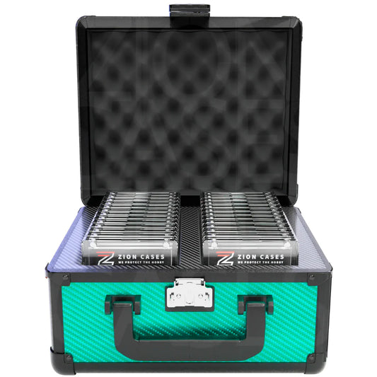 Zion Cases Slab Case 2 Row - Carbon Fiber Teal