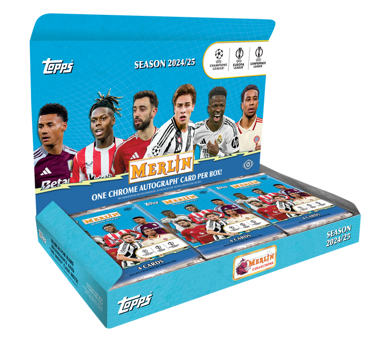 Pre Order - 2024-25 Topps UEFA Club Competitions Merlin Chrome Soccer Hobby Box