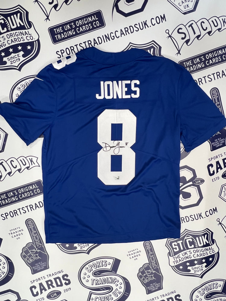 Daniel Jones New York Giants Autographed Blue Nike Limited Jersey
