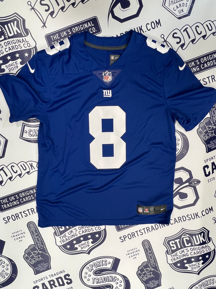 Daniel Jones New York Giants Autographed Blue Nike Limited Jersey