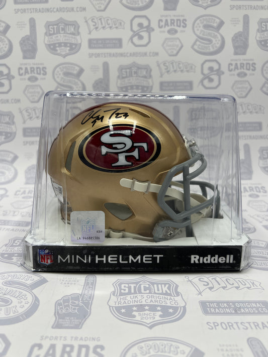 Christian McCaffrey San Francisco 49ers Autographed Riddell Speed Mini Helmet