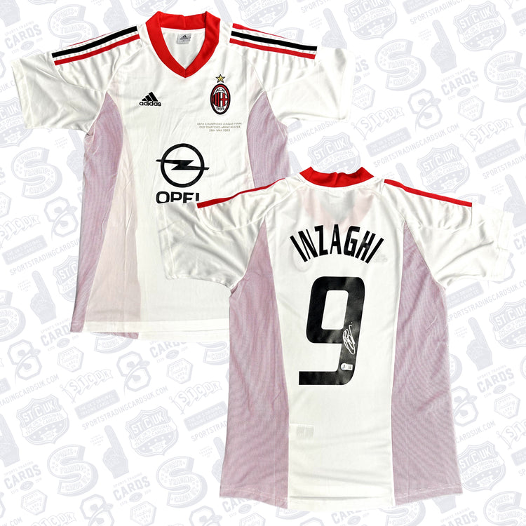 FILIPPO INZAGHI SIGNED AC MILAN AWAY SOCCER JERSEY #9 – BECKETT COA