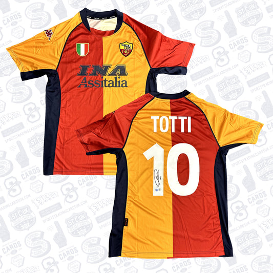 FRANCESCO TOTTI SIGNED AS ROMA HOME SOCCER JERSEY #10 – BECKETT COA