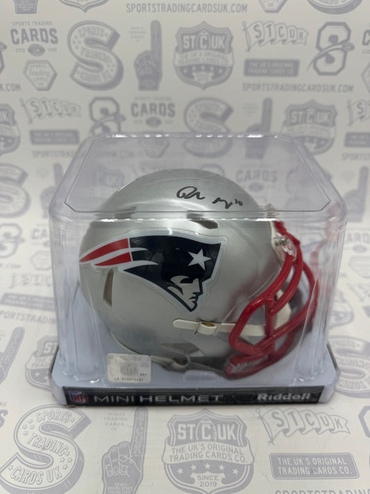 Drake Maye New England Patriots Autographed Riddell Speed Mini Helmet