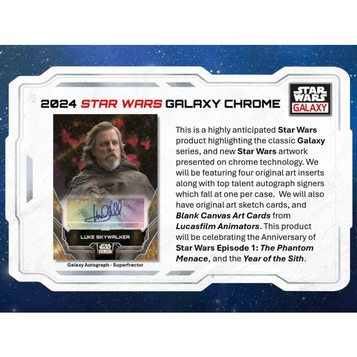 Pre Order 2024 Topps Star Wars Chrome Galaxy Hobby Box